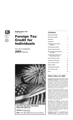 IRS Publication 514 Foreign Tax Credit