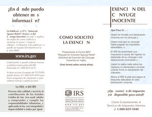 Formulario 8857 de Exención del Cónyuge Inocente
