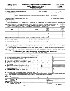 IRS Form 1120-IC-DISC 2003