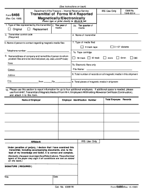 IRS Form 6466 Transmittal
