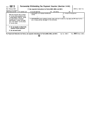 Form 8813 Partnership Withholding Tax Payment Voucher