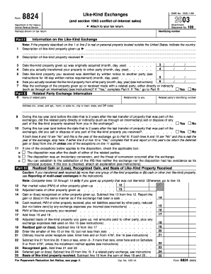 IRS Form 8824 Like-Kind Exchange