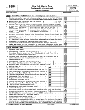 Form 8884 New York Liberty Zone Business Employee Credit