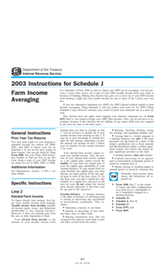2003 Instructions for Schedule J
