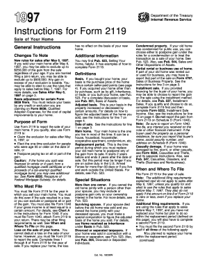 IRS Form 2119 Instructions