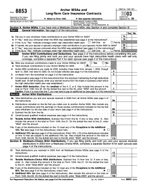 IRS Form 8853 2003