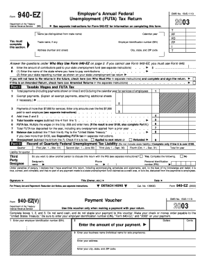 Form 940-EZ Unemployment Tax Return