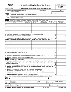 Form 2438 Undistributed Capital Gains Tax Return