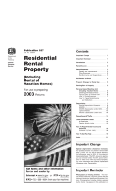 IRS Publication 527 Rental Income