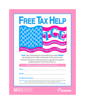 IRS TCE Tax Help Poster