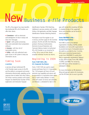 IRS e-file Products
