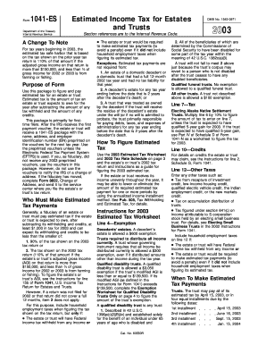 Form 1041-ES Estimated Income Tax for Estates and Trusts