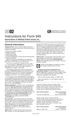IRS Form 945 Instructions