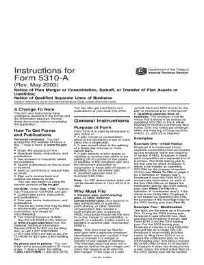 IRS Form 5310-A Instructions