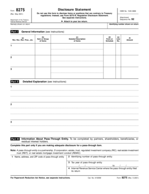 IRS Form 8275 Disclosure Statement
