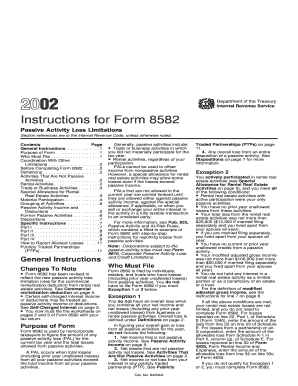IRS Form 8582 Instructions