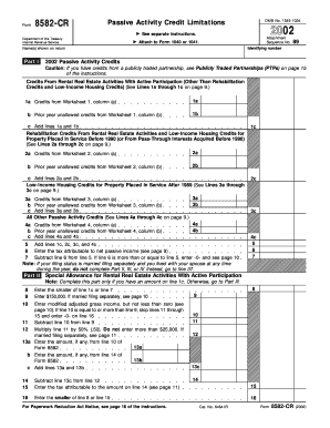 Form 8582-CR Passive Activity Credit Limitations