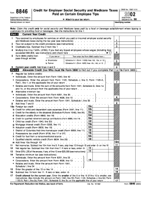 Form 8846 Credit for Employer Social Security and Medicare Taxes