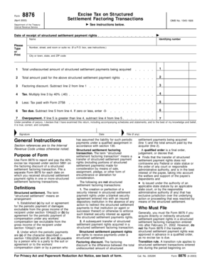 1545-1826 Date of receipt of structured settlement payment rights Name Identifying number Please Type or Print Number, street, and room or suite no