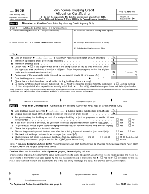 Form 8609 Low-Income Housing Credit