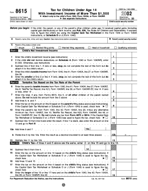 Form 8615 Tax for Children Under Age 14