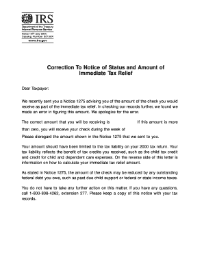 IRS Notice 1277 Correction