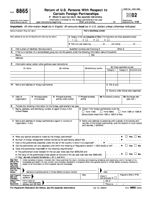 Form 8865 Certain Foreign Partnerships