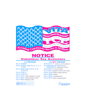 IRS Volunteer Tax Assistant Notice