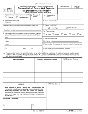 IRS Form 6466 Transmittal