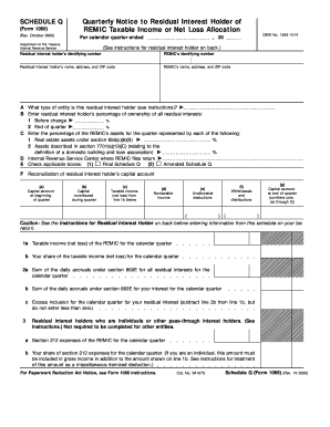 Form 1066 Schedule Q Quarterly Notice