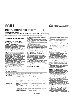 IRS Form 1116 Instructions
