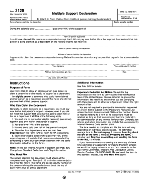 Form 2120 Multiple Support Declaration