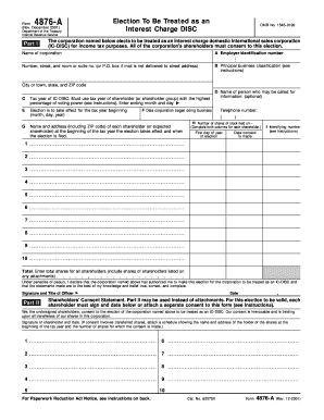 IRS Form 4876-A IC-DISC Election