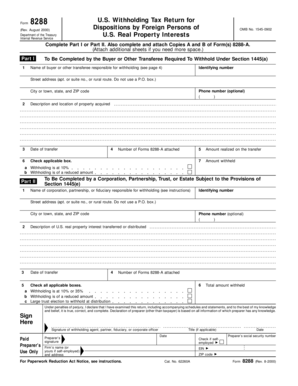 US Withholding Tax Return Form 8288