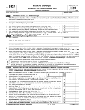 IRS Form 8824 Like-Kind Exchange