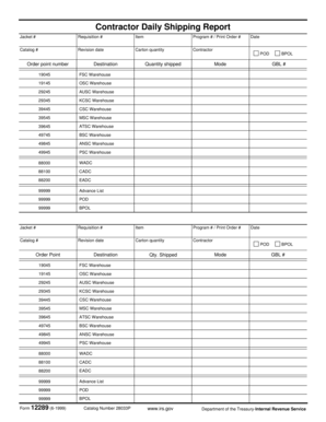 Contractor Daily Shipping Report Form 12289