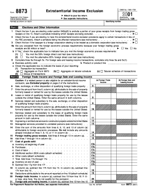 Form 8873 Extraterritorial Income Exclusion