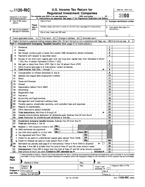Form 1120-RIC US Income Tax Return