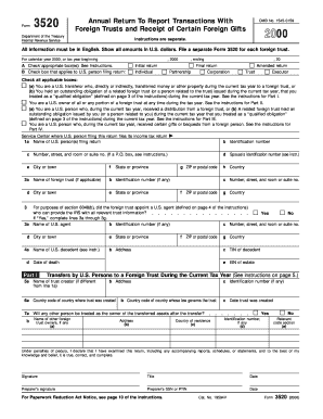 Form 3520 Foreign Trusts and Gifts
