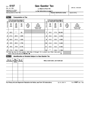 Form 6197 Gas Guzzler Tax