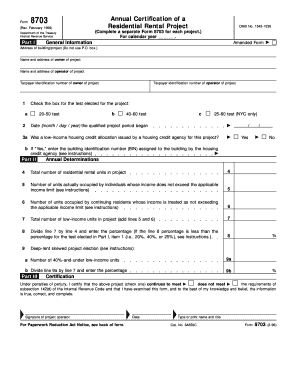 Form 8703 Annual Certification