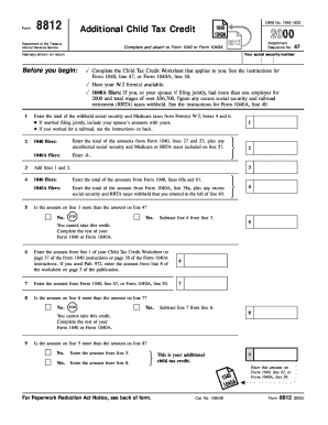 Child tax credit 2016 - form8812 for 2000