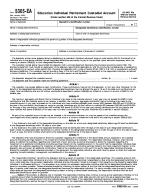 Education Individual Retirement Custodial Account Form 5305-EA