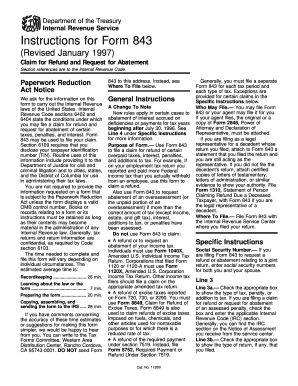 IRS Form 843 Instructions