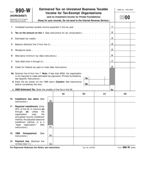 Form 990-W 2000
