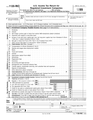 Form 1120-RIC US Income Tax Return