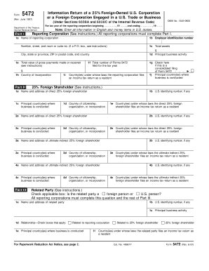 Form 5472 Information Return