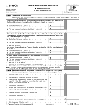 Form 8582-CR Passive Activity Credit Limitations