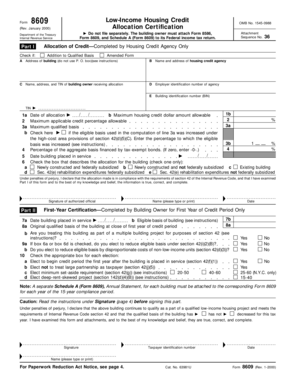 Form 8609 Low-Income Housing Credit