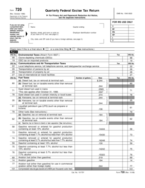 Form 720 Quarterly Federal Excise Tax Return